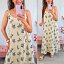Vestido Beige Hojas